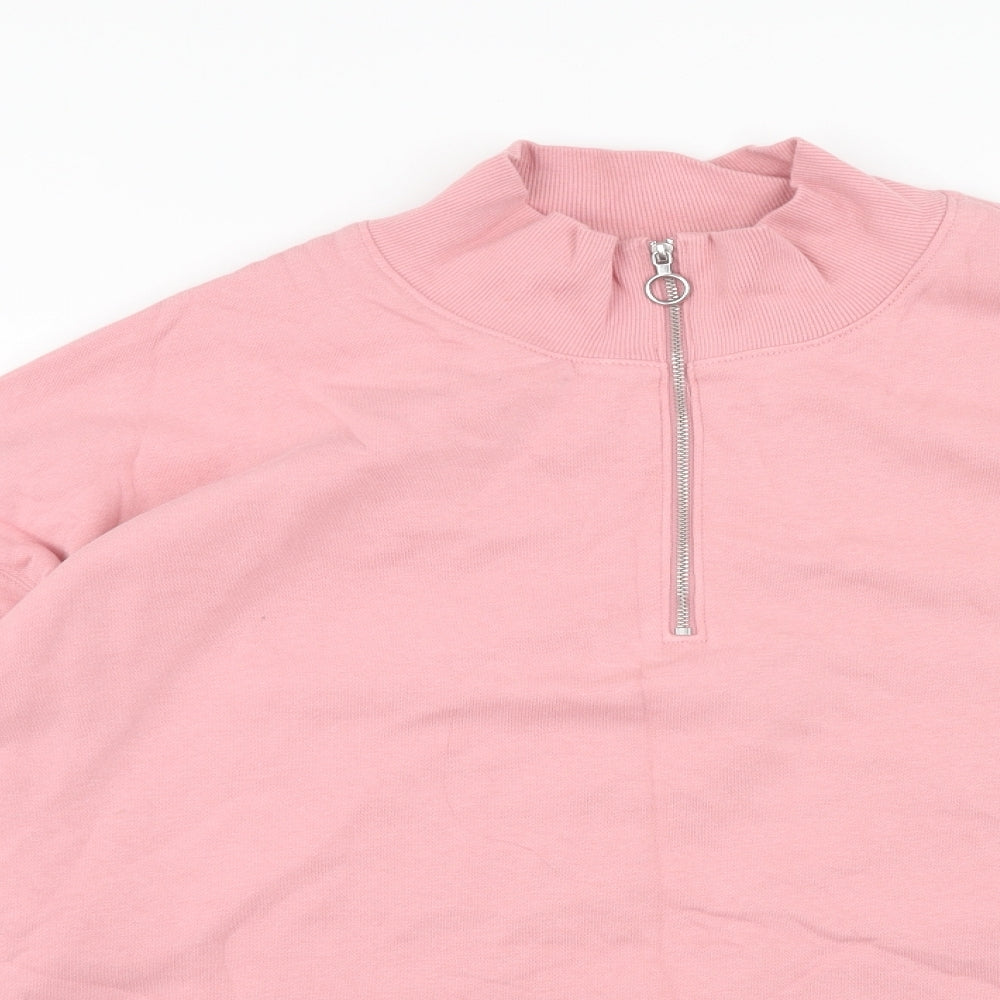 Marks and Spencer Womens Pink Cotton Pullover Sweatshirt Size 20 Zip