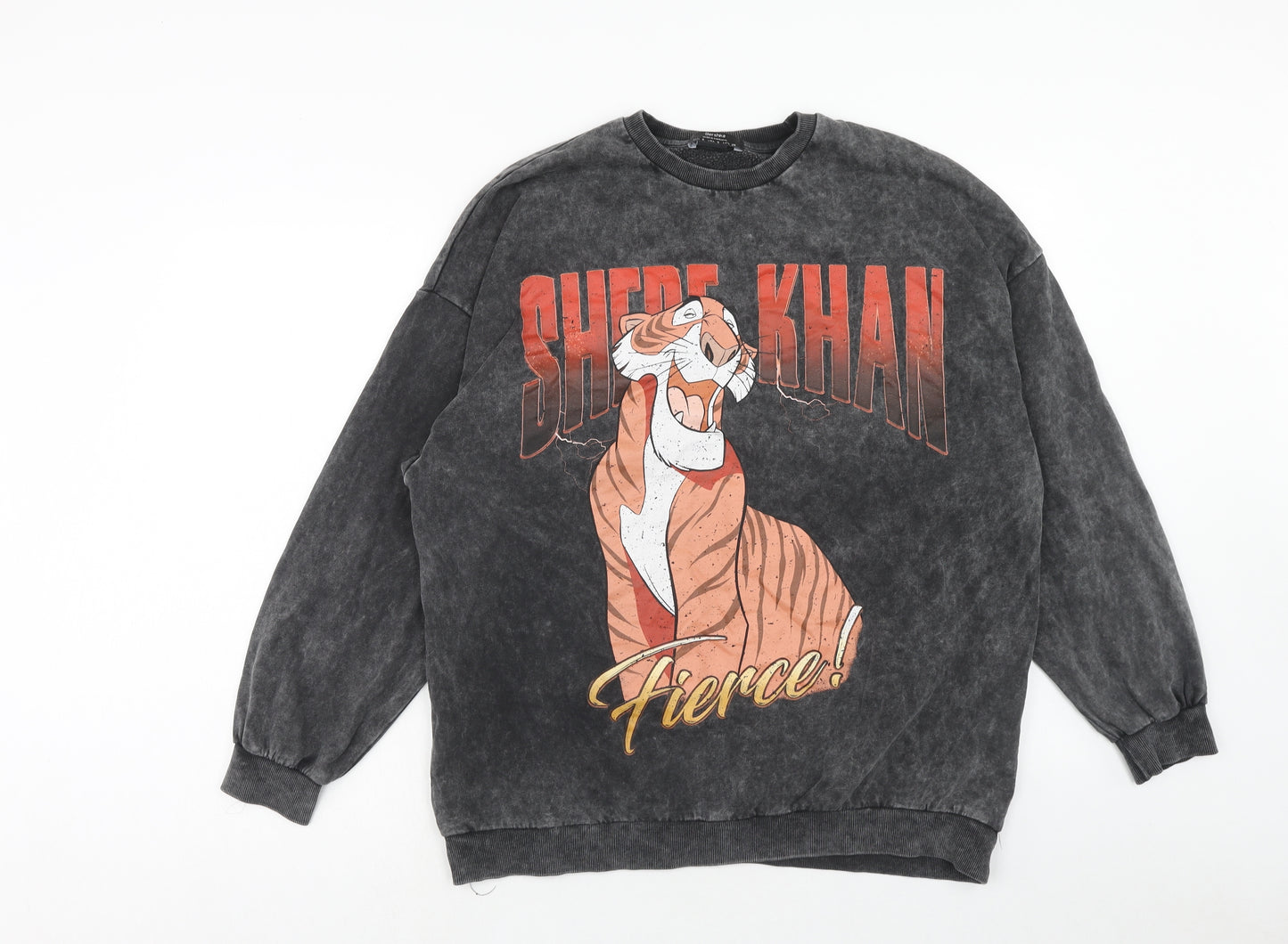 Bershka Womens Grey Cotton Pullover Sweatshirt Size S Pullover - Shere Khan, Fierce!