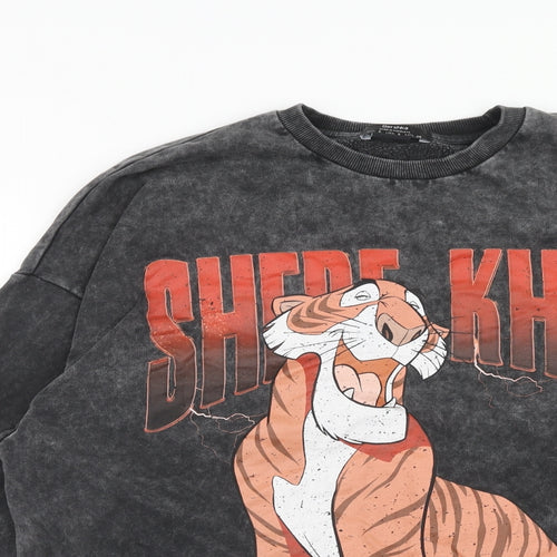 Bershka Womens Grey Cotton Pullover Sweatshirt Size S Pullover - Shere Khan, Fierce!