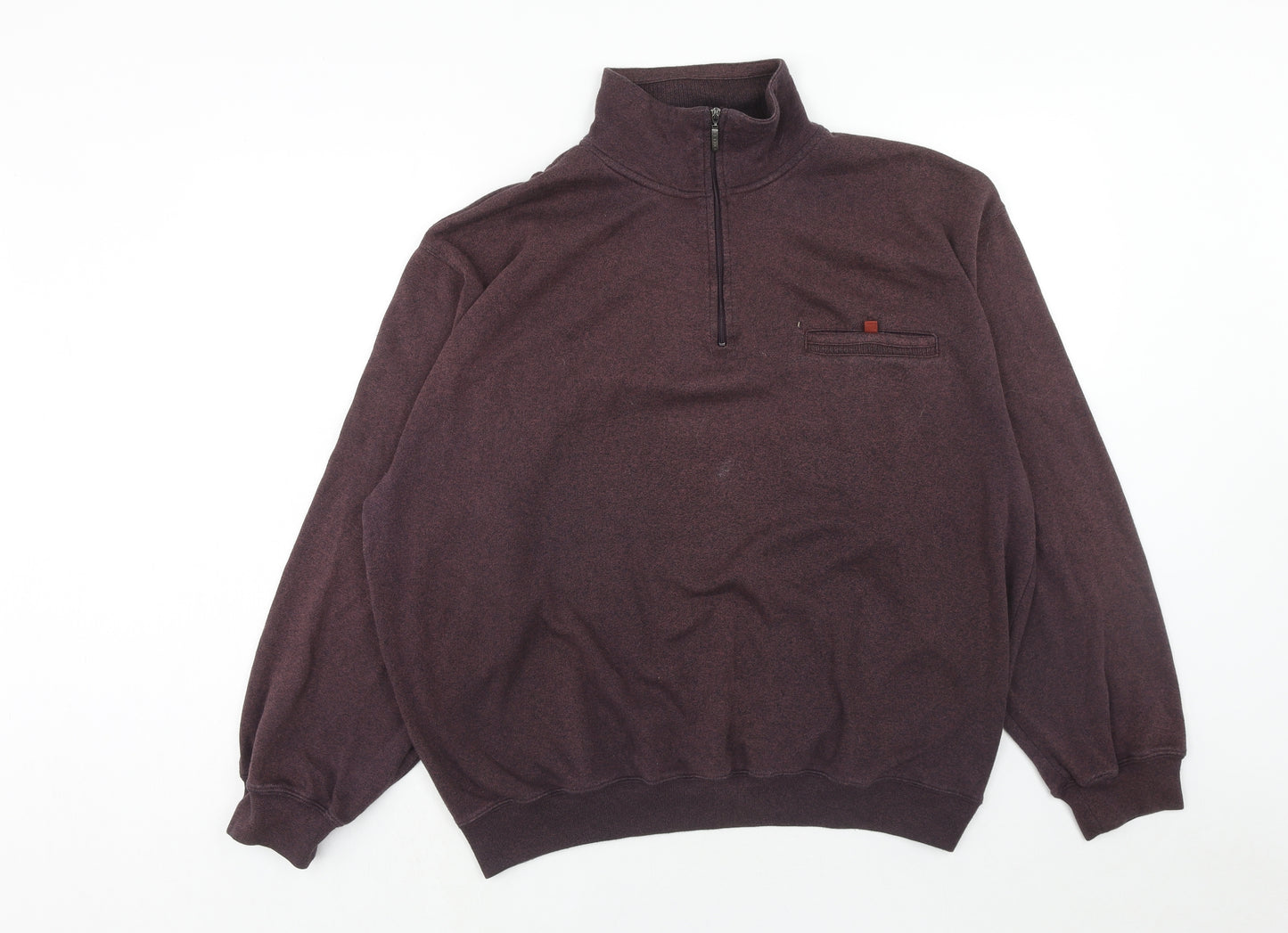 Belikia Mens Purple Herringbone Cotton Pullover Sweatshirt Size L