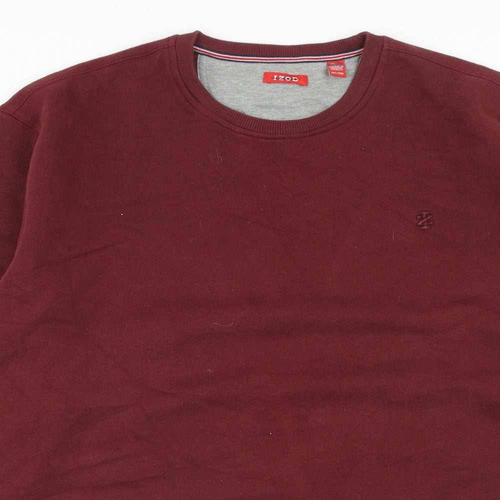 IZOD Mens Red Cotton Pullover Sweatshirt Size XL