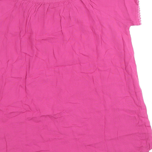 Just Elegance Womens Pink Viscose Basic Blouse Size XL Round Neck