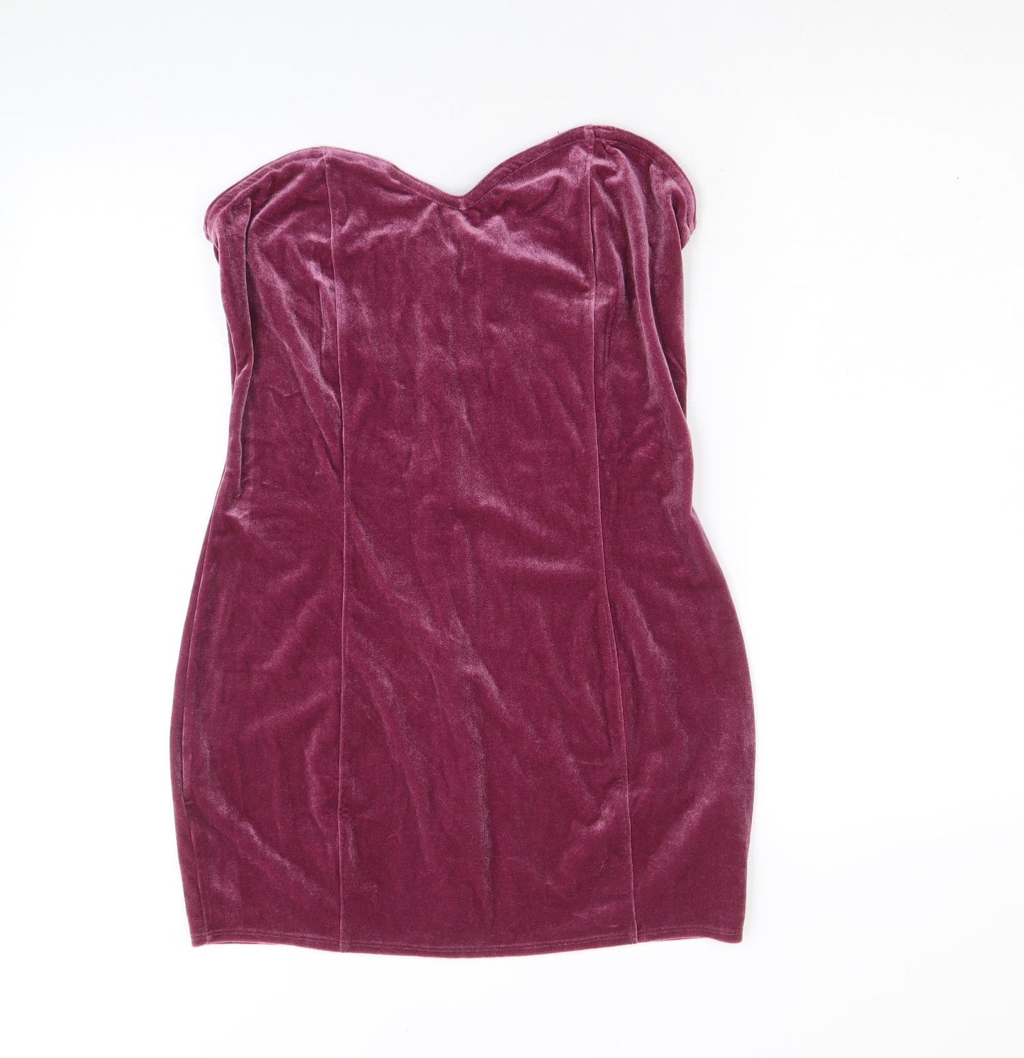 Light before Dark Womens Pink Polyester Bodycon Size L Sweetheart Zip