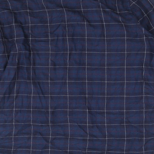 Burton Mens Blue Plaid Viscose Button-Up Size M Collared Button