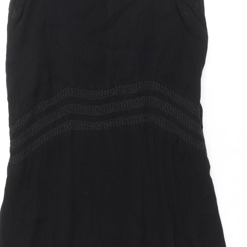 Marks and Spencer Womens Black Viscose Tank Dress Size 10 Round Neck Pullover