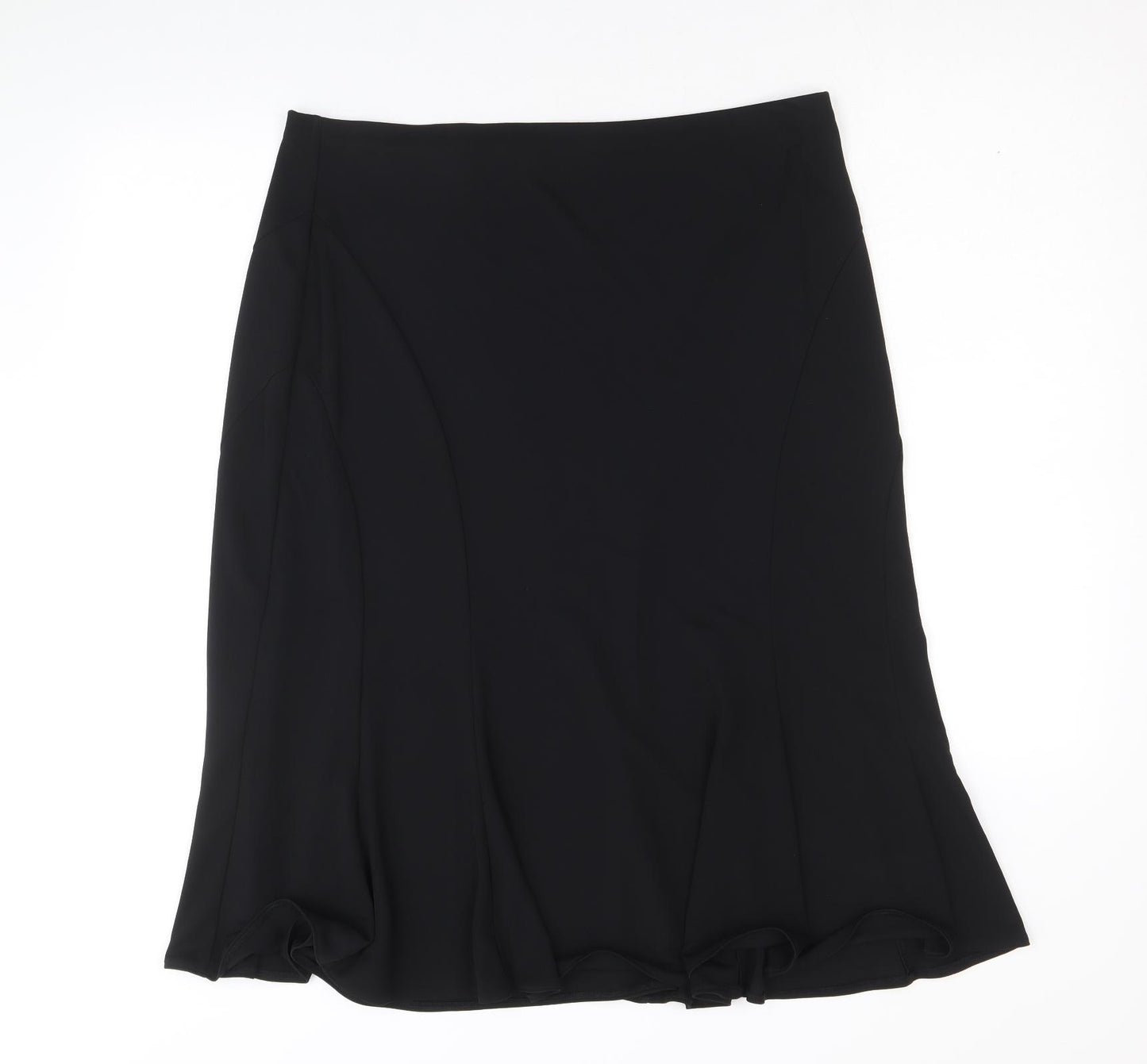 Classic Womens Black Polyester Swing Skirt Size 18