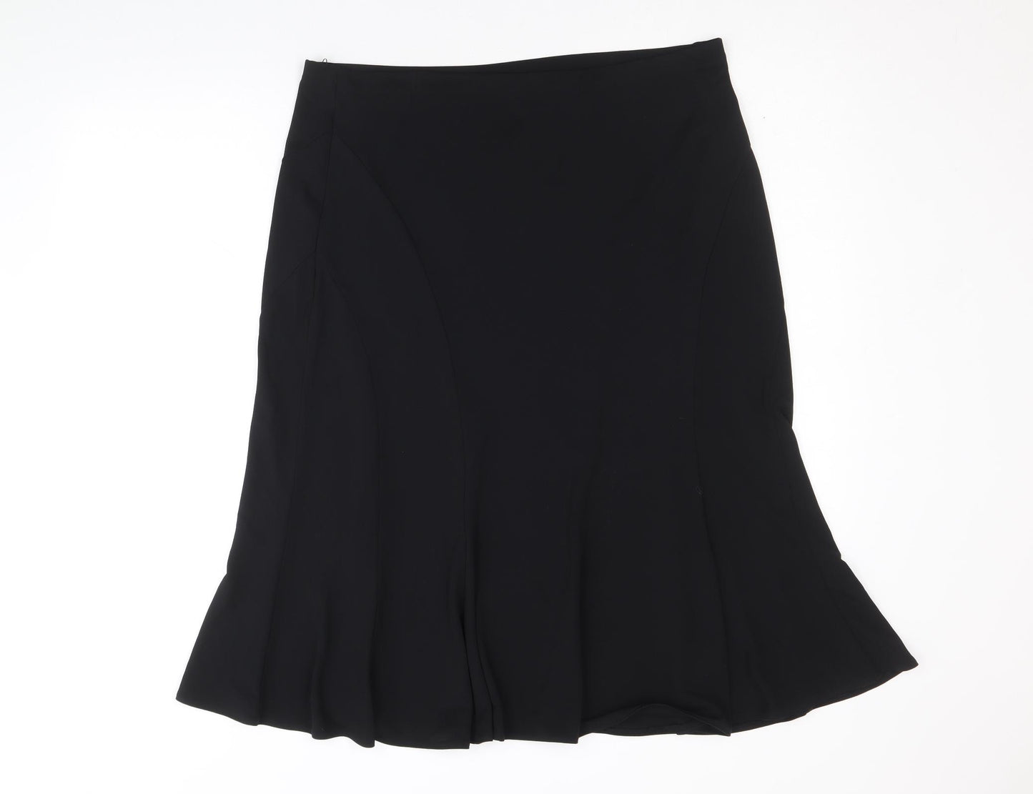 Classic Womens Black Polyester Swing Skirt Size 18