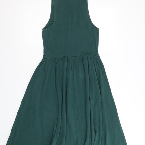 ASOS Womens Green Cotton Tank Dress Size 8 Roll Neck Pullover