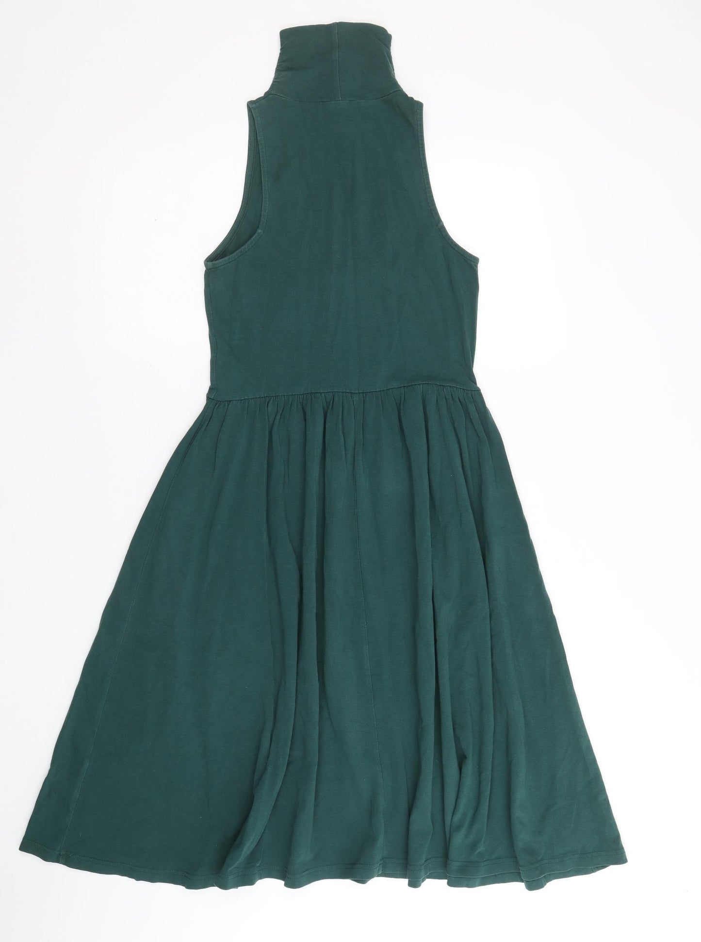ASOS Womens Green Cotton Tank Dress Size 8 Roll Neck Pullover