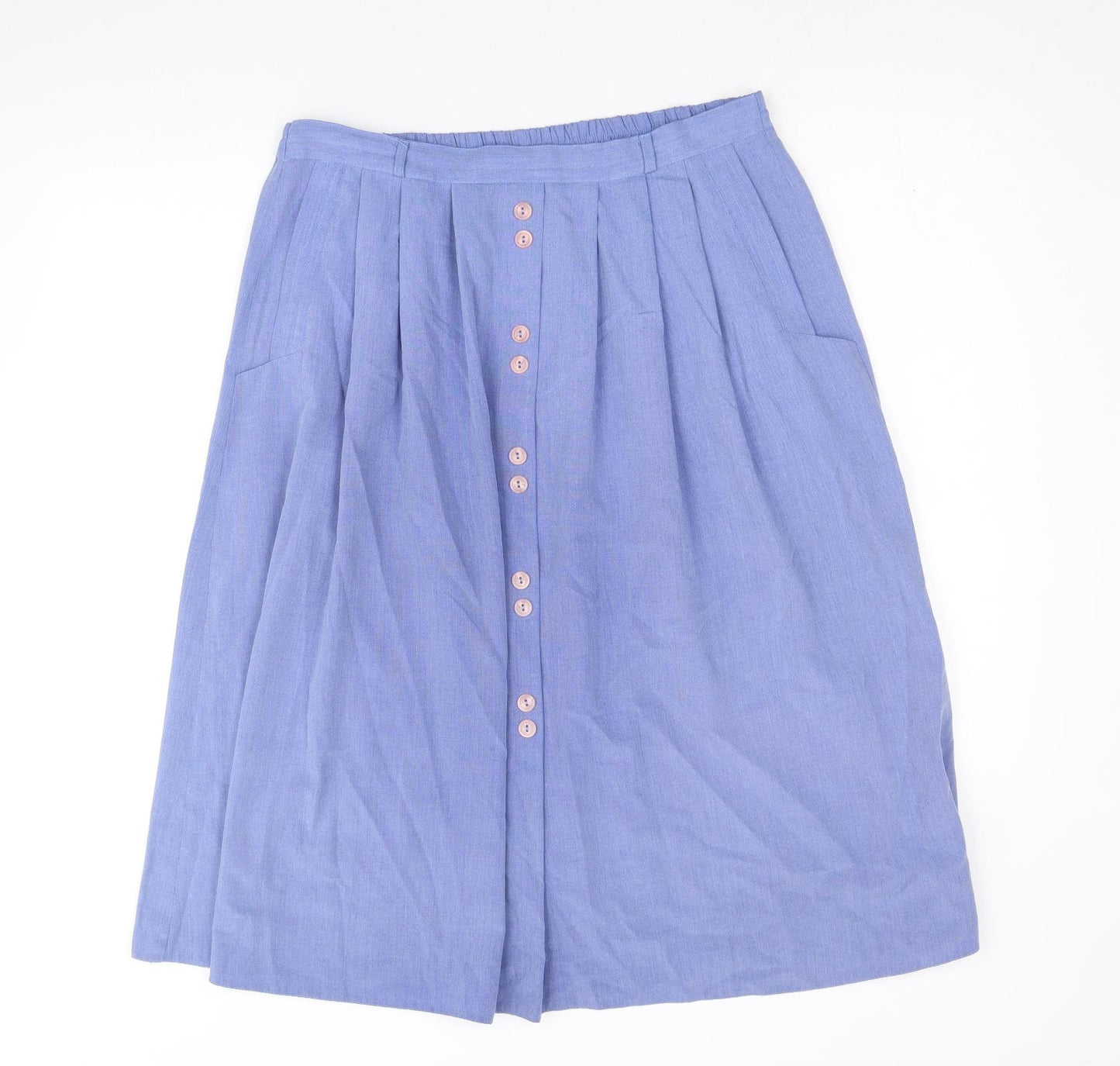 Bonmarché Womens Blue Polyester Pleated Skirt Size 18