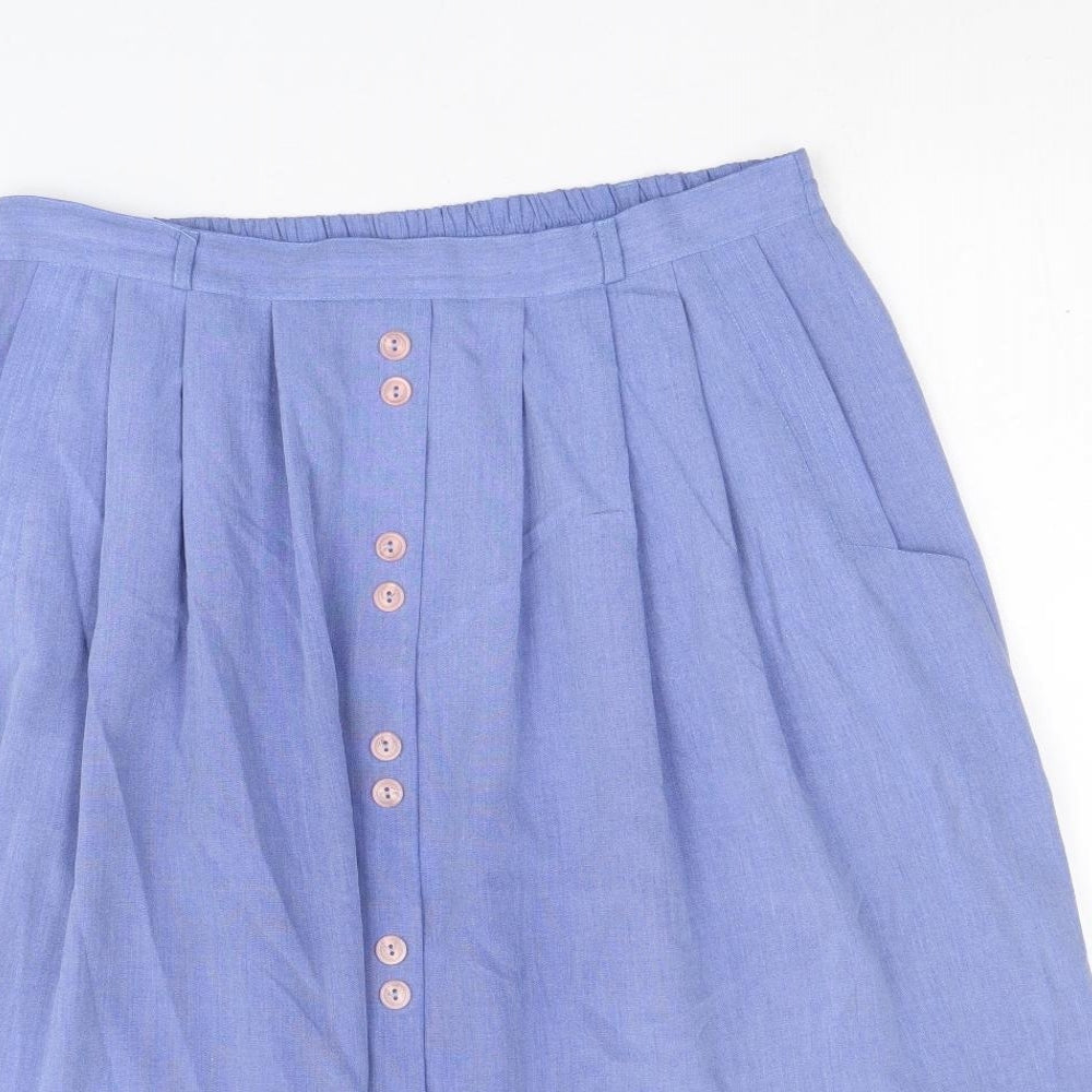 Bonmarché Womens Blue Polyester Pleated Skirt Size 18