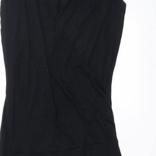 Marks and Spencer Womens Black Viscose A-Line Size 18 Round Neck Pullover
