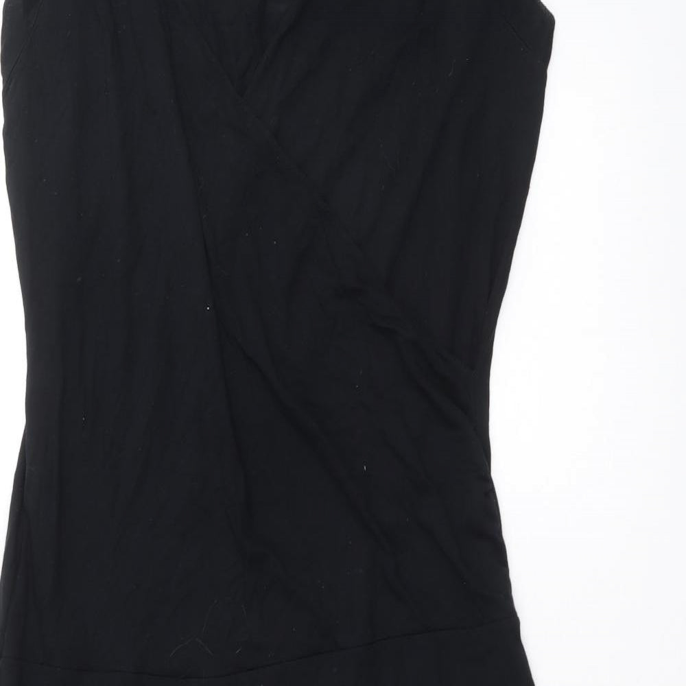 Marks and Spencer Womens Black Viscose A-Line Size 18 Round Neck Pullover