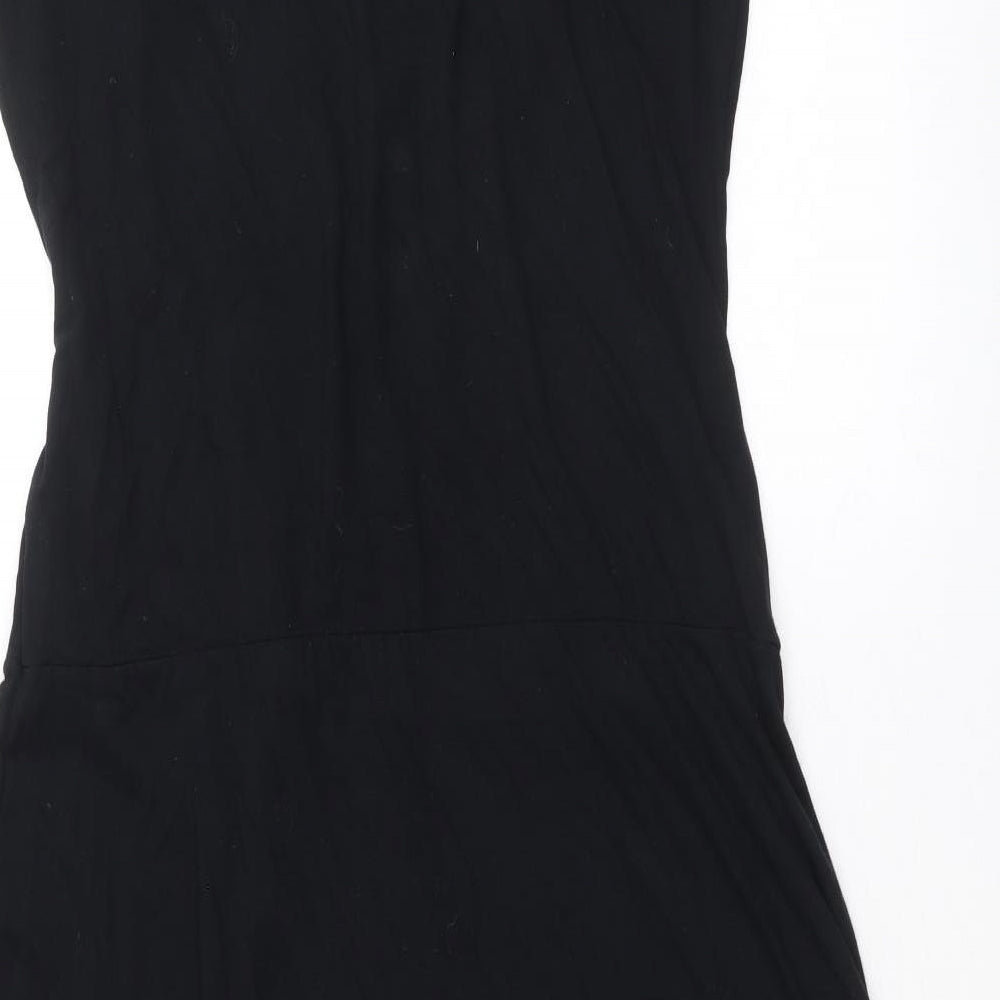 Marks and Spencer Womens Black Viscose A-Line Size 18 Round Neck Pullover