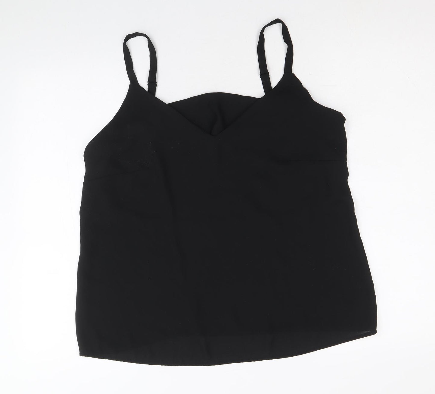 F&F Womens Black Polyester Camisole Tank Size 16 V-Neck