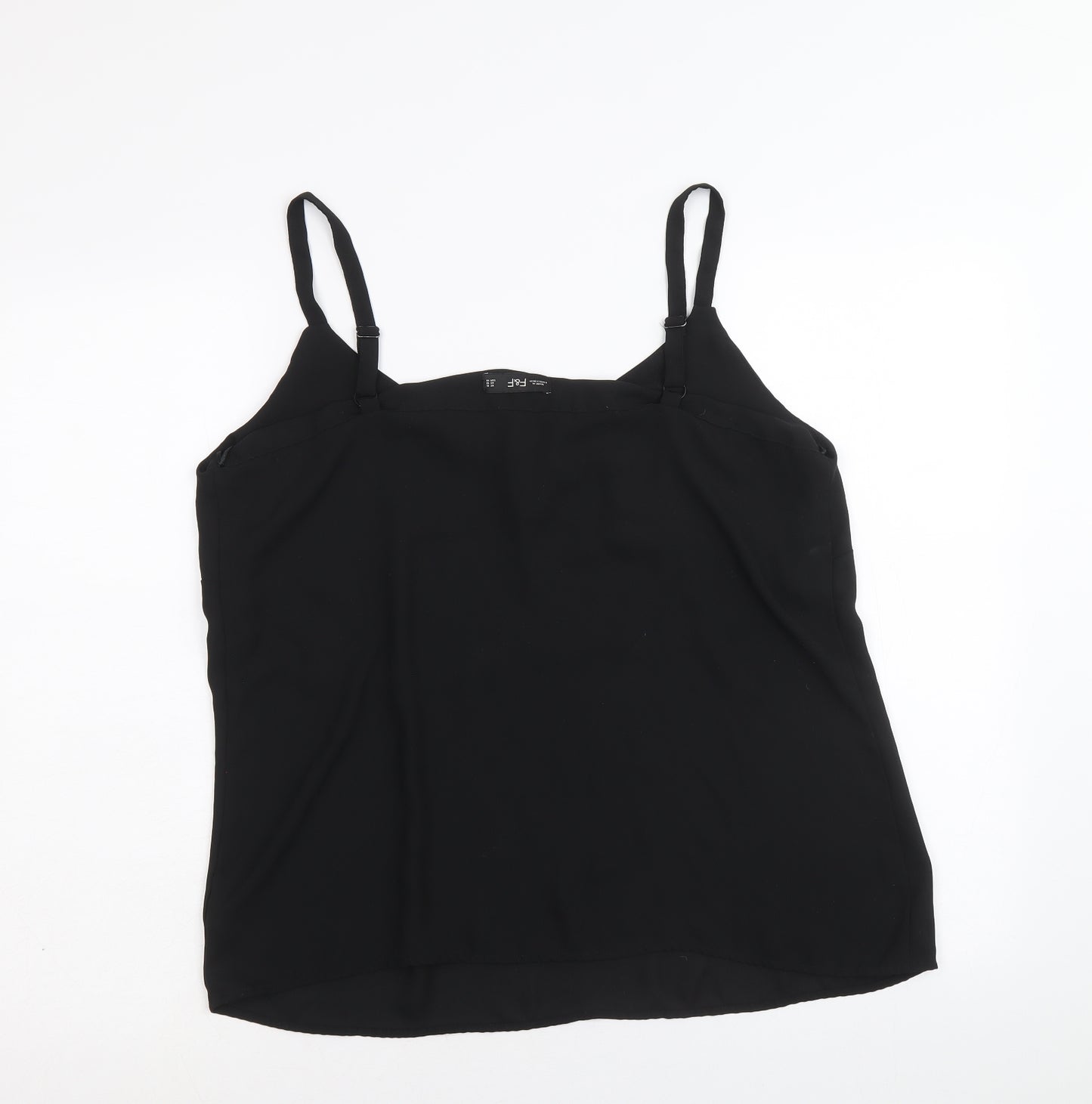 F&F Womens Black Polyester Camisole Tank Size 16 V-Neck