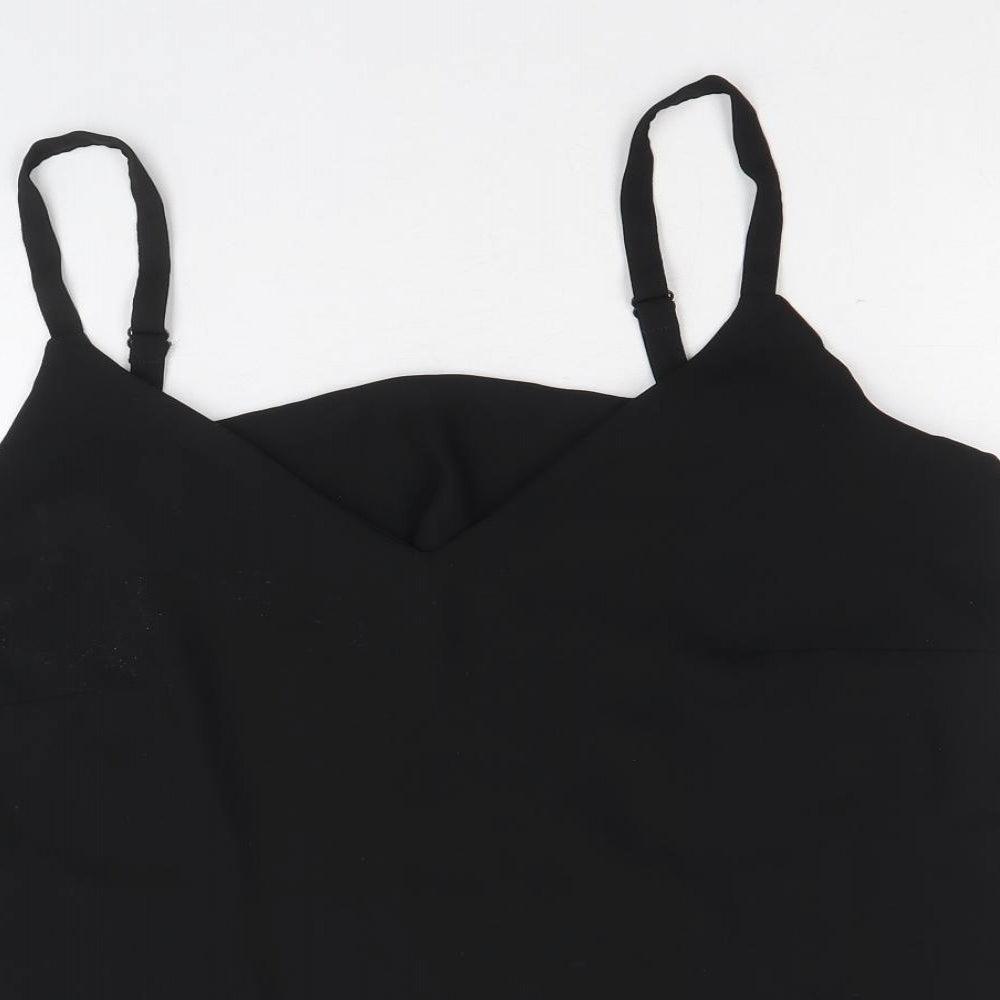 F&F Womens Black Polyester Camisole Tank Size 16 V-Neck