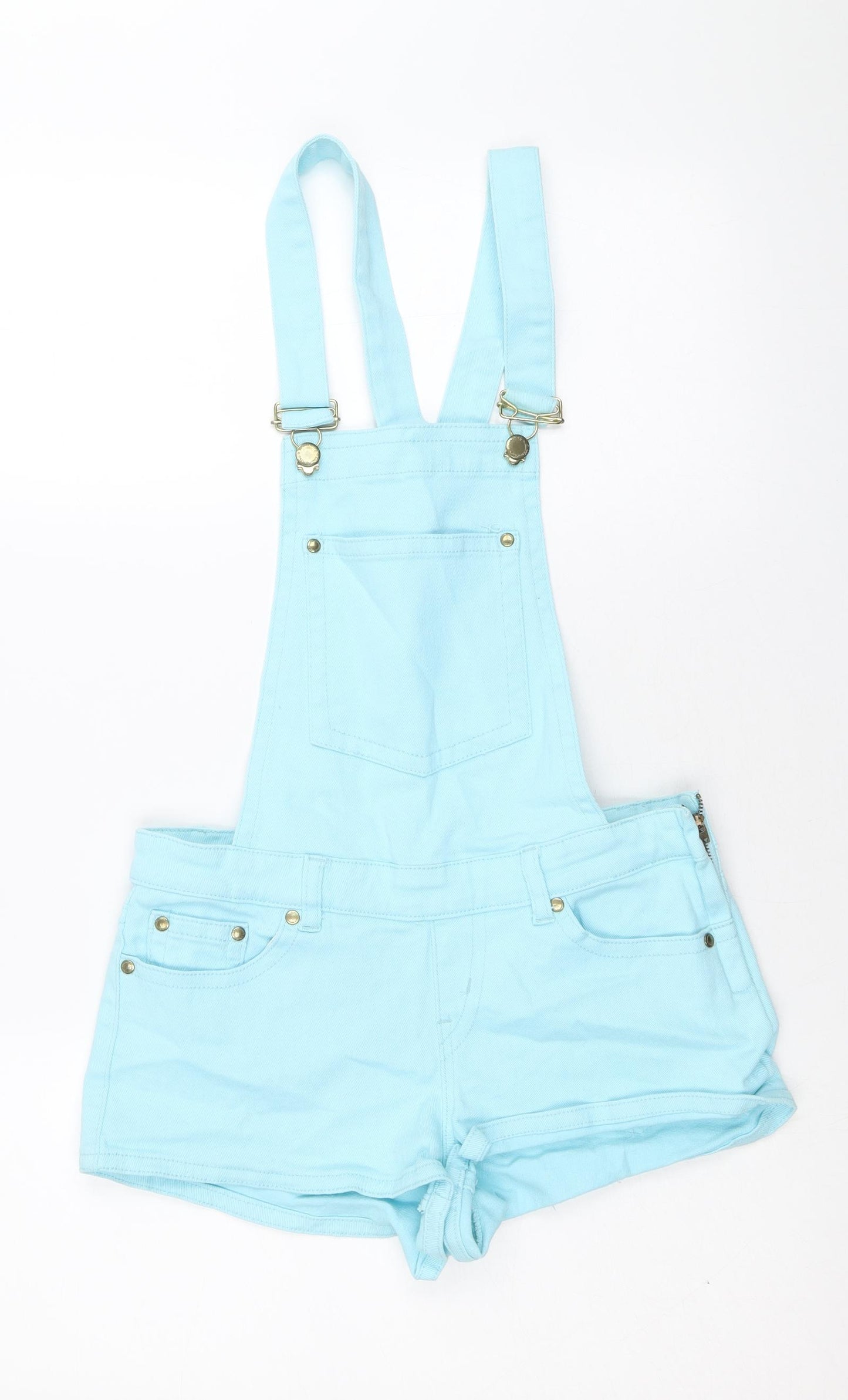 E-vie Womens Blue Cotton Dungaree One-Piece Size 10 Zip
