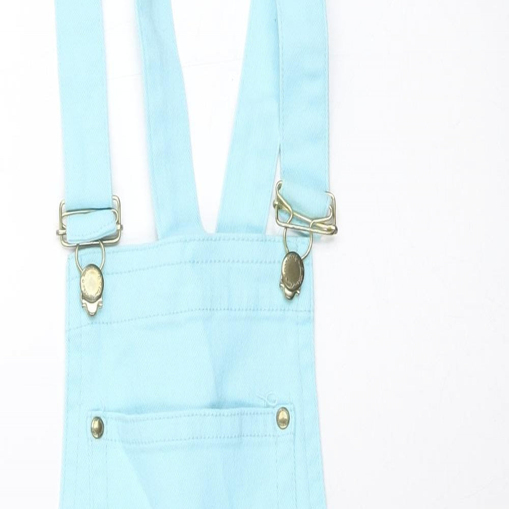 E-vie Womens Blue Cotton Dungaree One-Piece Size 10 Zip
