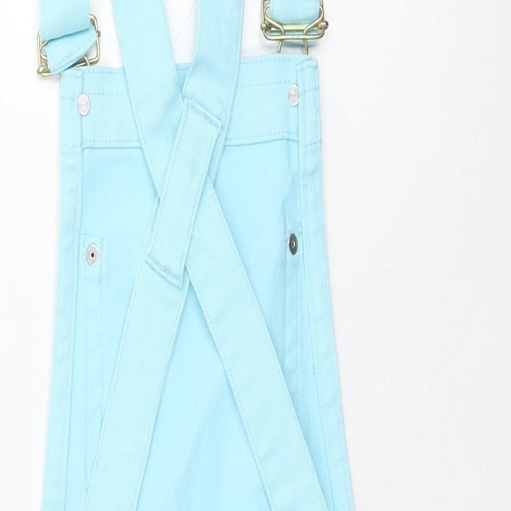E-vie Womens Blue Cotton Dungaree One-Piece Size 10 Zip