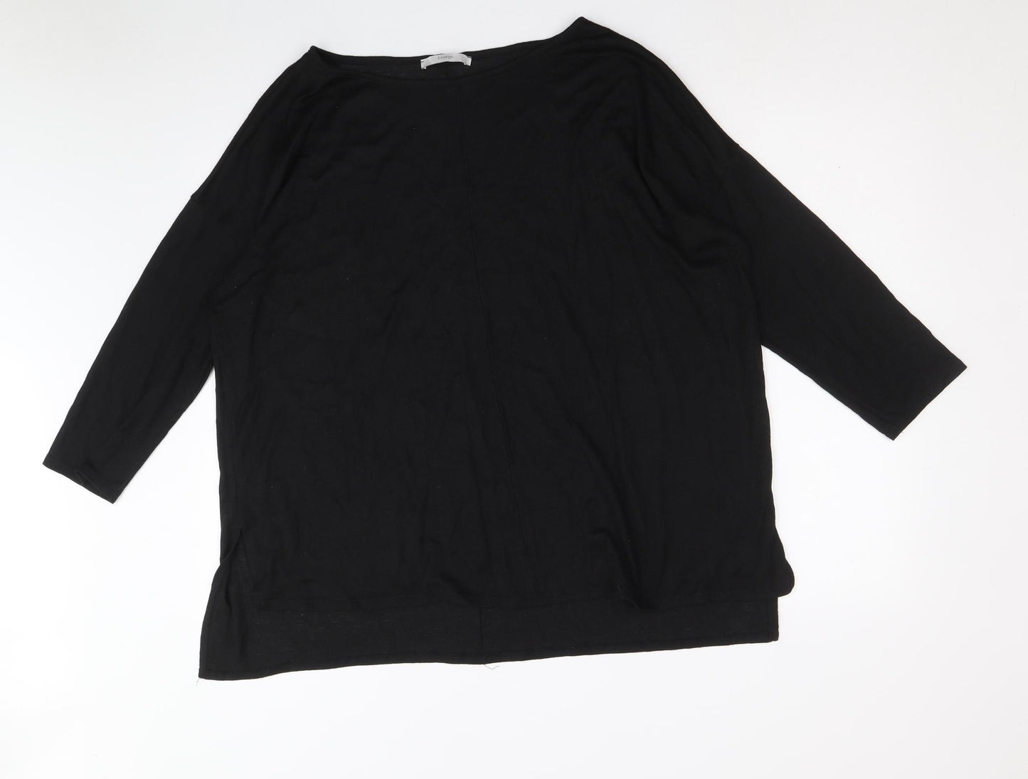 George Womens Black Round Neck Polyester Pullover Jumper Size 20