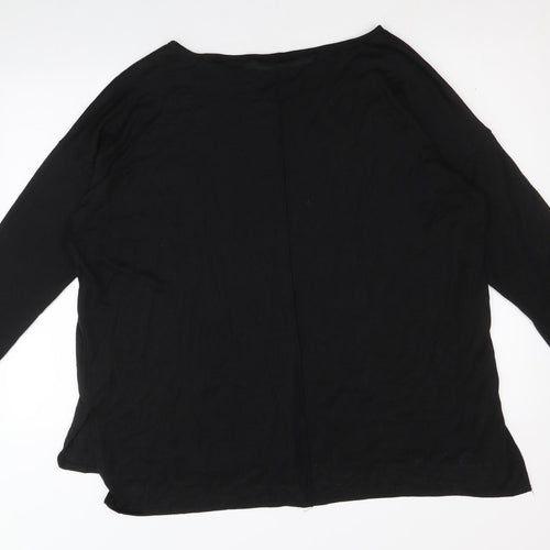 George Womens Black Round Neck Polyester Pullover Jumper Size 20