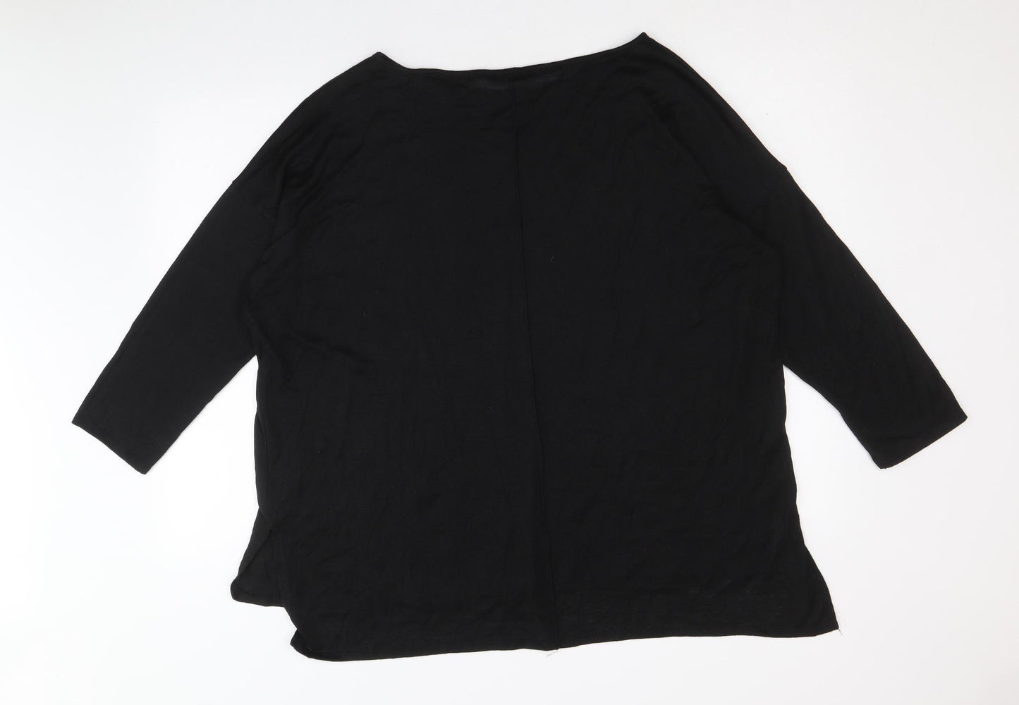 George Womens Black Round Neck Polyester Pullover Jumper Size 20