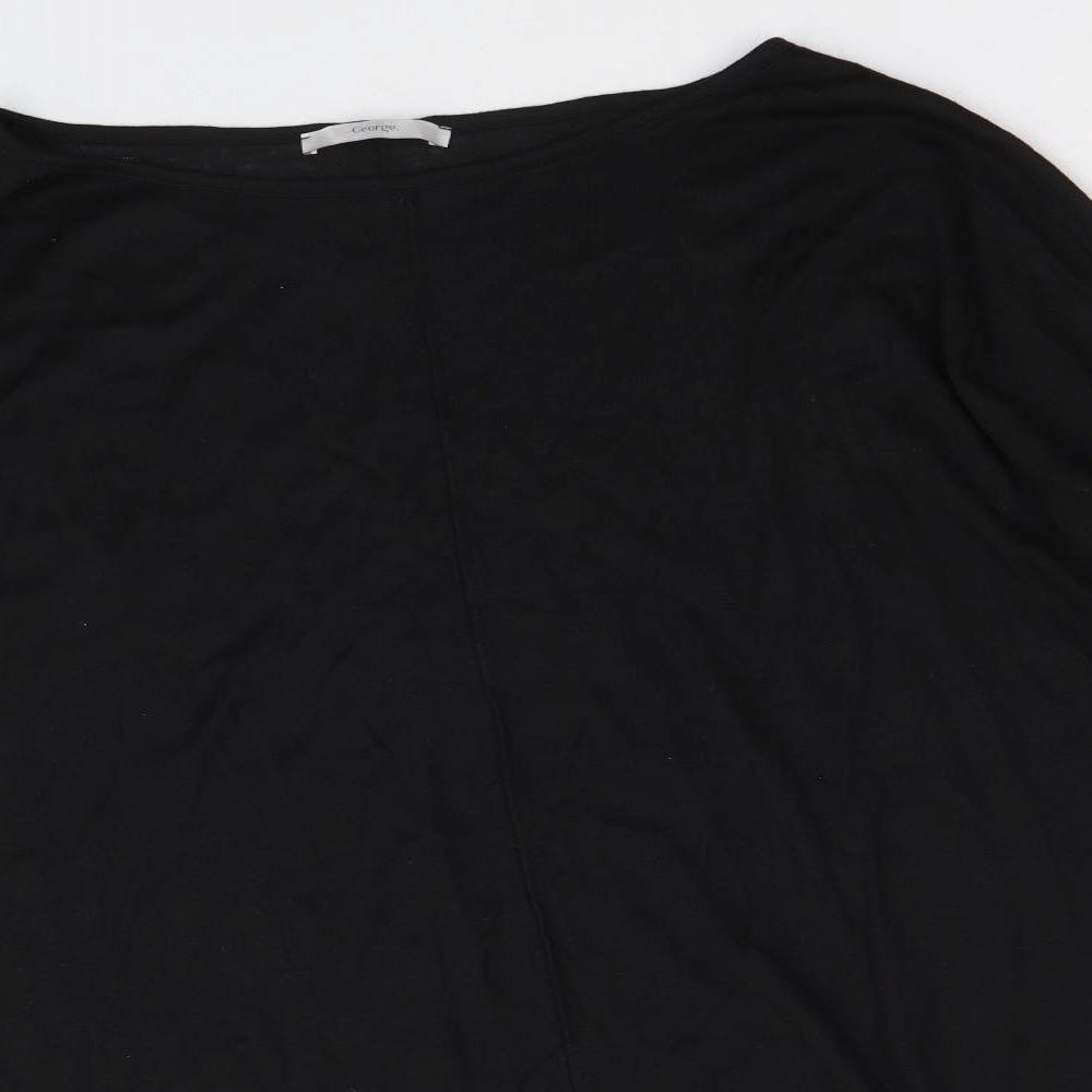 George Womens Black Round Neck Polyester Pullover Jumper Size 20