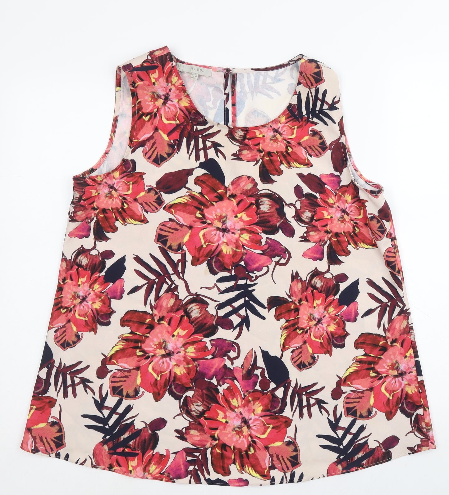 Hobbs Womens Multicoloured Floral Polyester Basic Tank Size 12 Scoop Neck