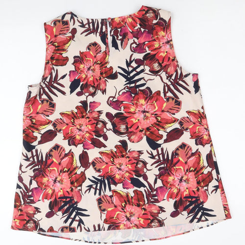 Hobbs Womens Multicoloured Floral Polyester Basic Tank Size 12 Scoop Neck