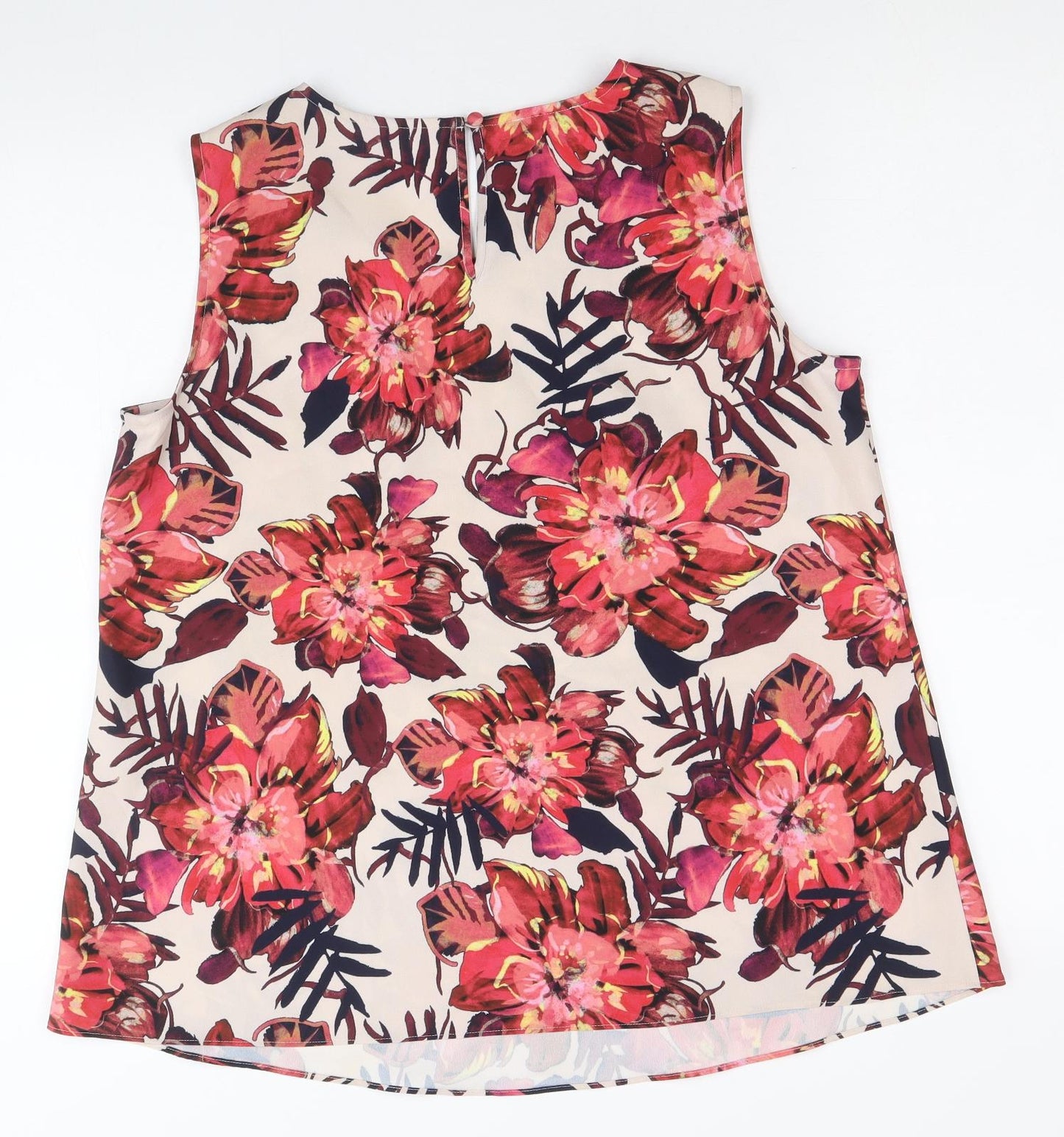Hobbs Womens Multicoloured Floral Polyester Basic Tank Size 12 Scoop Neck