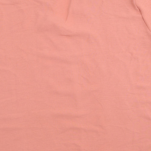 Preworn Womens Pink Polyester Basic Blouse Size XL V-Neck