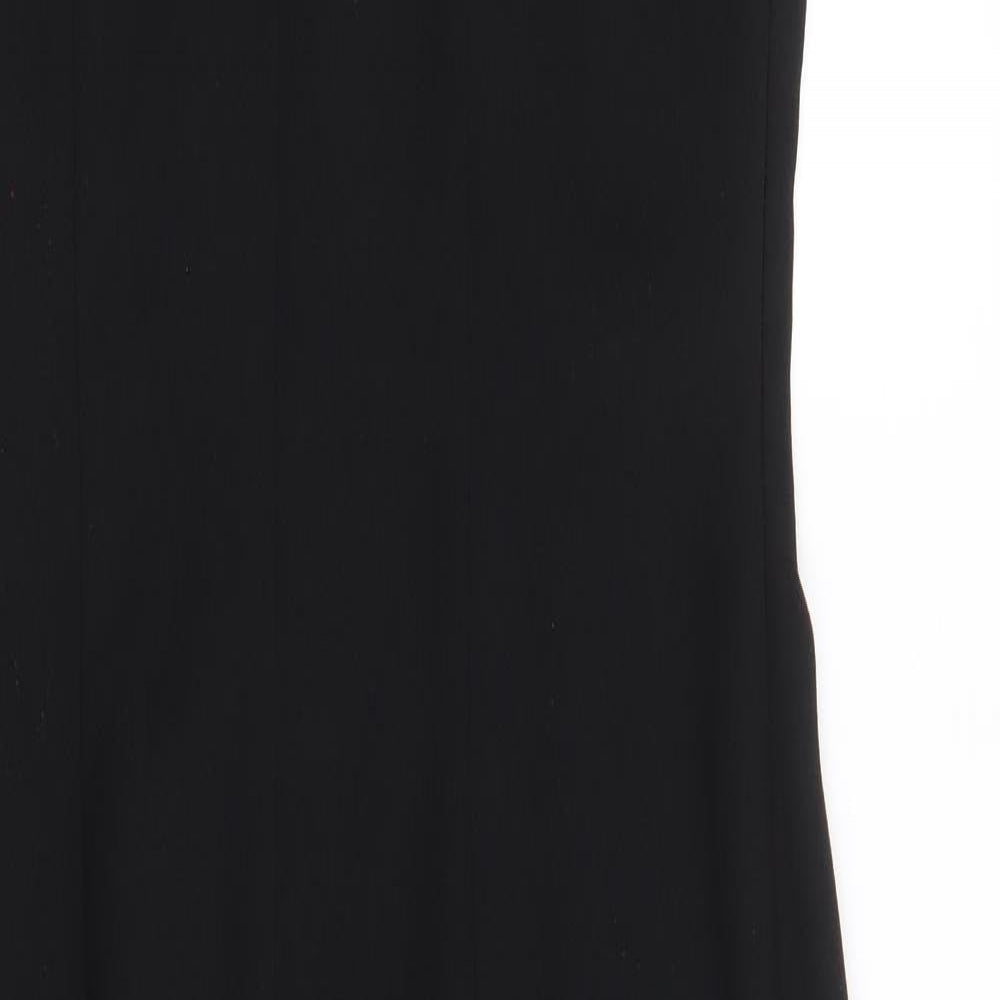 Louisa Calvino Womens Black Polyester Maxi Size 10 V-Neck Zip