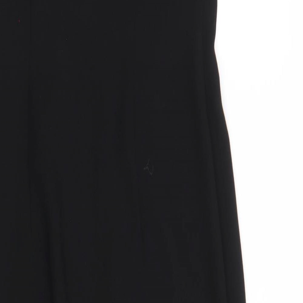 Louisa Calvino Womens Black Polyester Maxi Size 10 V-Neck Zip