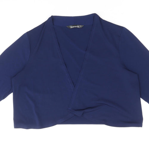 Bonmarché Womens Blue Polyester Kimono Blouse Size 16 V-Neck
