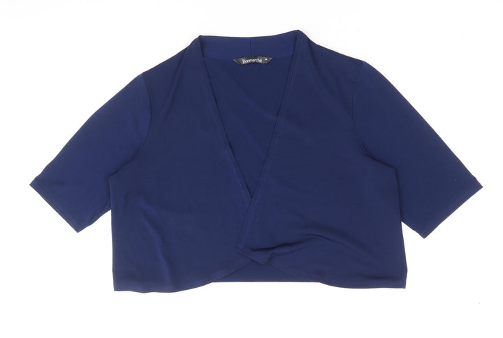 Bonmarché Womens Blue Polyester Kimono Blouse Size 16 V-Neck