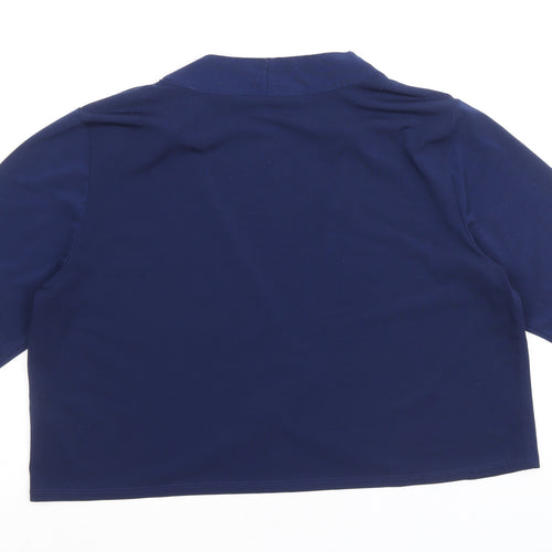Bonmarché Womens Blue Polyester Kimono Blouse Size 16 V-Neck