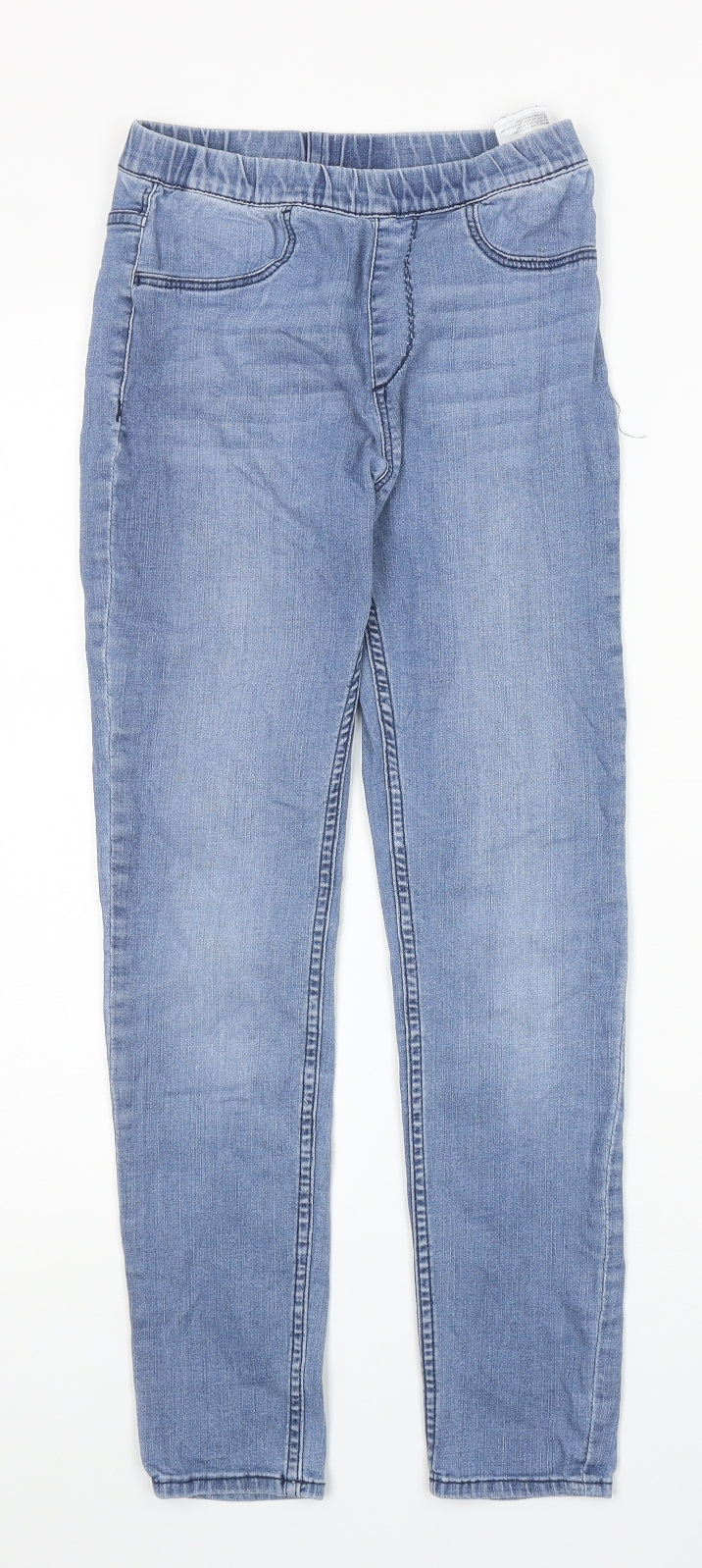 H&M Girls Blue Cotton Jegging Jeans Size 10-11 Years Regular Pullover