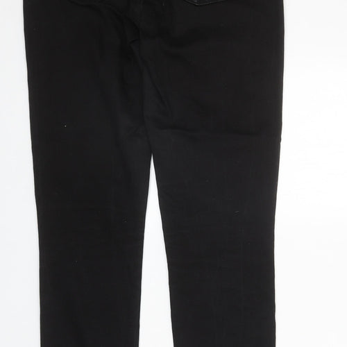 Oasis Womens Black Cotton Straight Jeans Size 10 Regular Zip