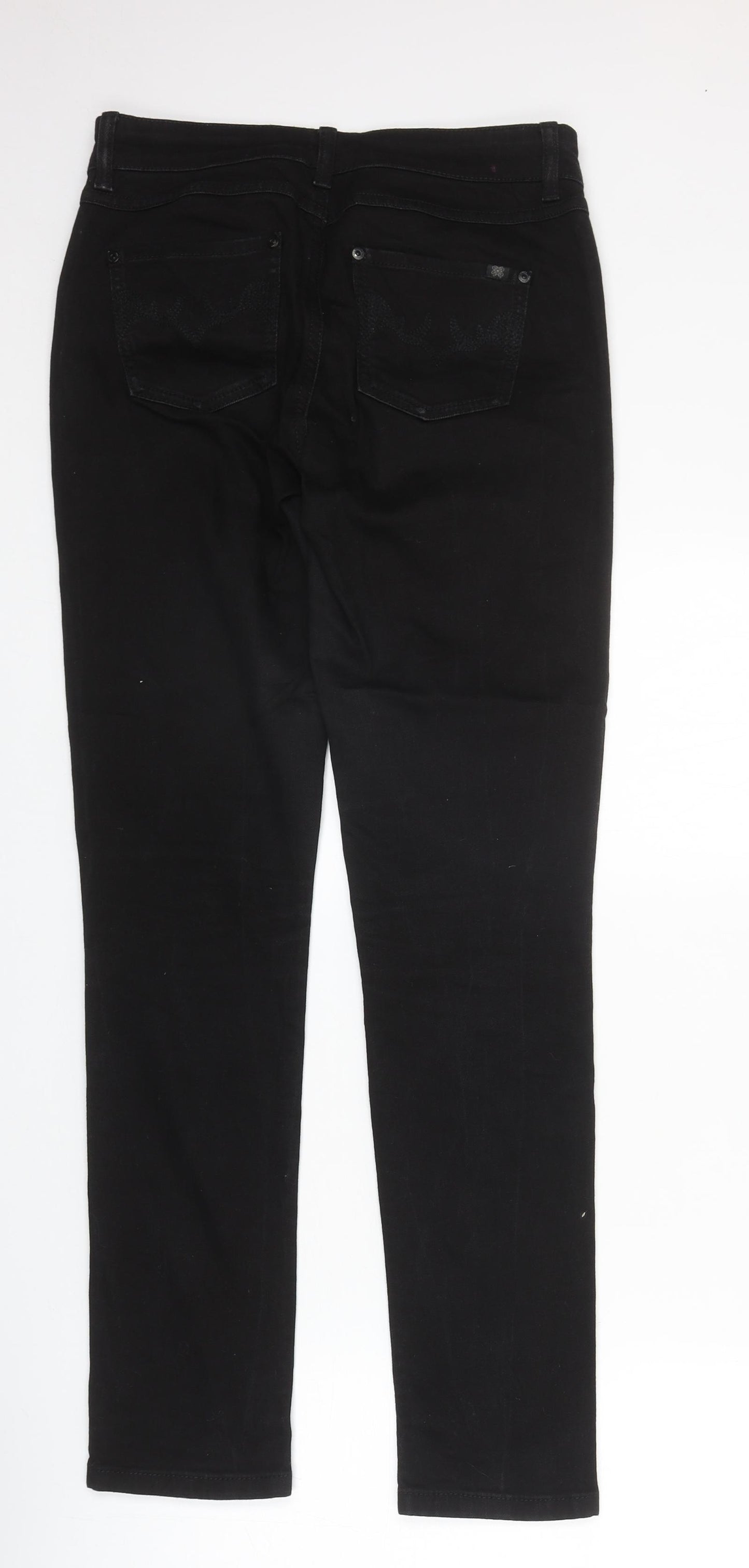 Oasis Womens Black Cotton Straight Jeans Size 10 Regular Zip