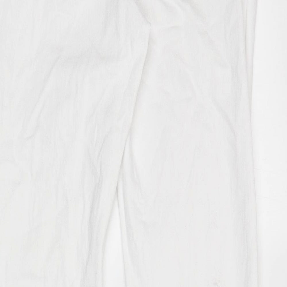 HEINE Womens White Cotton Bootcut Jeans Size 12 Regular Zip