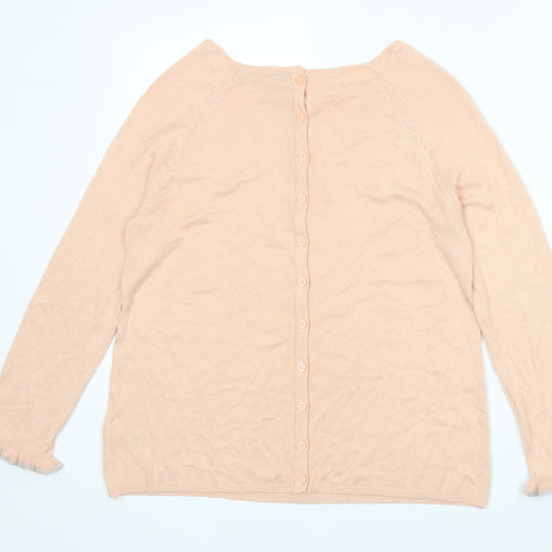 Marks and Spencer Womens Pink Round Neck Acrylic Pullover Jumper Size 10