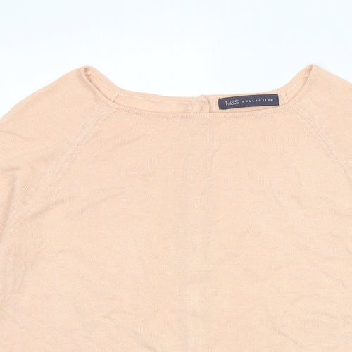 Marks and Spencer Womens Pink Round Neck Acrylic Pullover Jumper Size 10