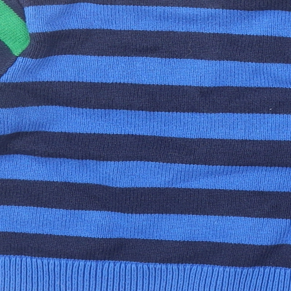 Gap Boys Blue Striped Cotton Pullover Jumper Size 12-18 Months Pullover