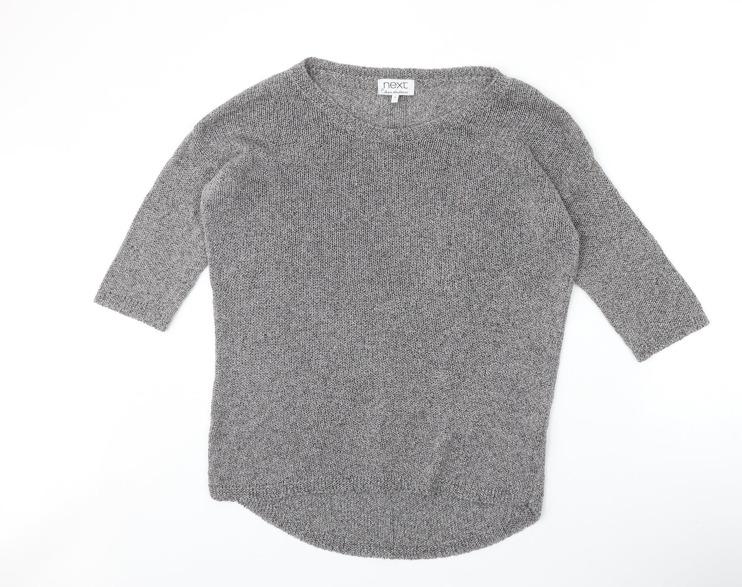 NEXT Womens Grey Round Neck Cotton Pullover Jumper Size 10