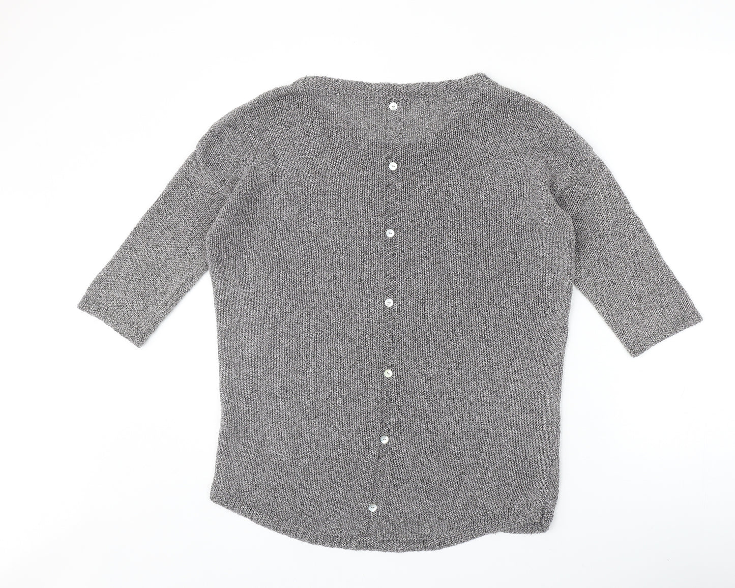 NEXT Womens Grey Round Neck Cotton Pullover Jumper Size 10