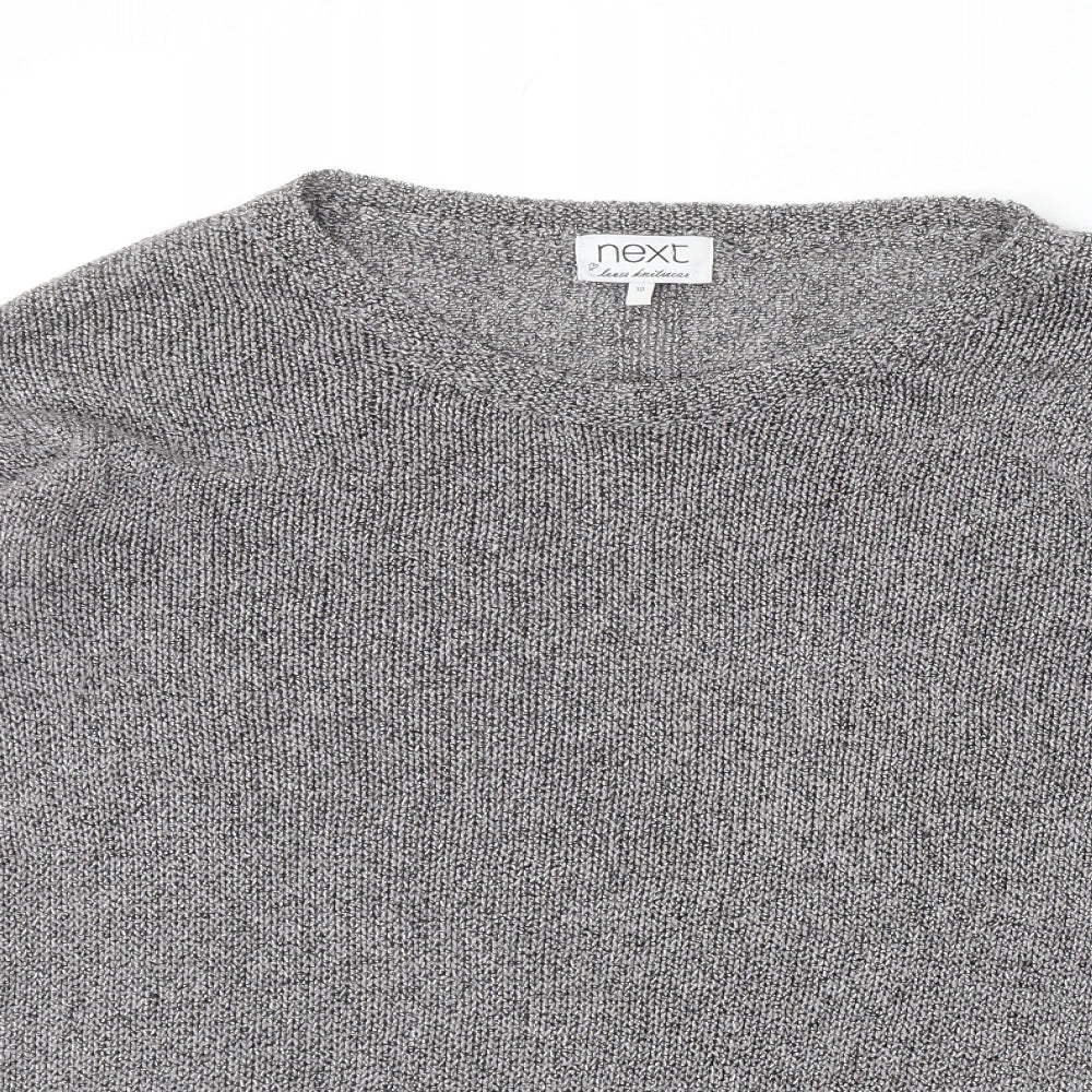 NEXT Womens Grey Round Neck Cotton Pullover Jumper Size 10