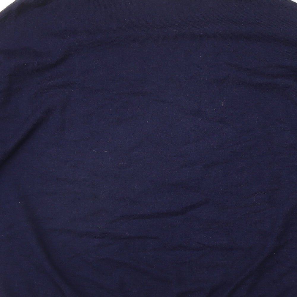 M&Co Womens Blue Round Neck Viscose Pullover Jumper Size 16 - Star