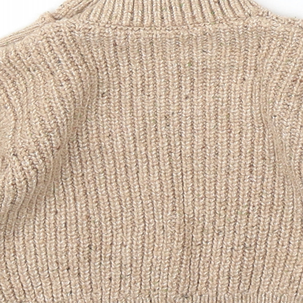 George Baby Beige Cotton Pullover Jumper Size 0-3 Months Button