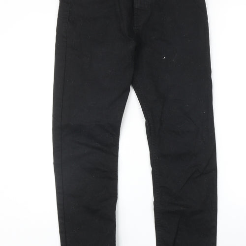 Denim & Co. Womens Black Cotton Straight Jeans Size 30 in Regular Zip